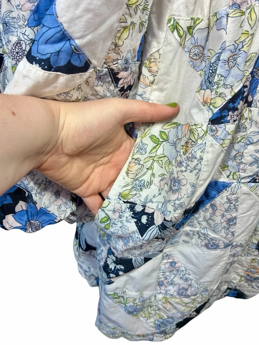 J. Crew Squareneck Cotton Voile Dress Patchwork Floral Women's Size XS - Picture 4 of 10